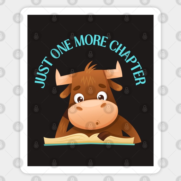 Animal reading book Just one more chapter I Love Books Bookoholic Magnet by BoogieCreates